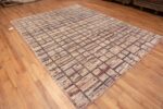 Whole View of Modern Geometric Grid Design Wool Pile Handmade Contemporary Area Rug 11468 by Nazmiyal Antique Rugs