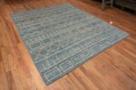 Whole View of Modern Geometric Light Sky blue Background Tribal Contemporary Area Rug 11340 by Nazmiyal Antique Rugs