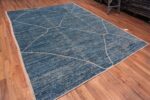 Whole View of Simplistic Modern Minimalist Light Blue Color Tribal Moroccan Beni Ourain Design Contemporary Rug 11474 by Nazmiyal Antique Rugs