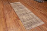 Whole View of Neutral Salt and Pepper Color Modern Hallway Runner Abrash Rug 11155 by Nazmiyal Antique Rugs