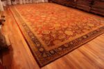 Whole View of Jaw Dropping Rustic Red Oversized Large Scale Allover Design Antique Indian Agra Rug 71251 by Nazmiyal Antique Rugs