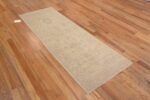 Whole View of Wonderfully Decorative and Calming Soft Pastel Ivory Cream Color Modern Turkish Oushak Design Runner Rug 11199 by Nazmiyal Antique Rugs