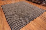 Whole View of Square Shape Grey Neutral Geometric Tribal Modern Area Rug 11562 by Nazmiyal Antique Rugs