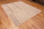 Whole View of Ivory Background Light Brown Color Tribal Geometric Design Modern Room Size Area Rug 11341 by Nazmiyal Antique Rugs