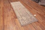 Whole View of A Stunning Artistic Tribal Rustic Feel Decorative Ivory Cream Color Modern Turkish Oushak Design Runner Rug 11201 by Nazmiyal Antique Rugs