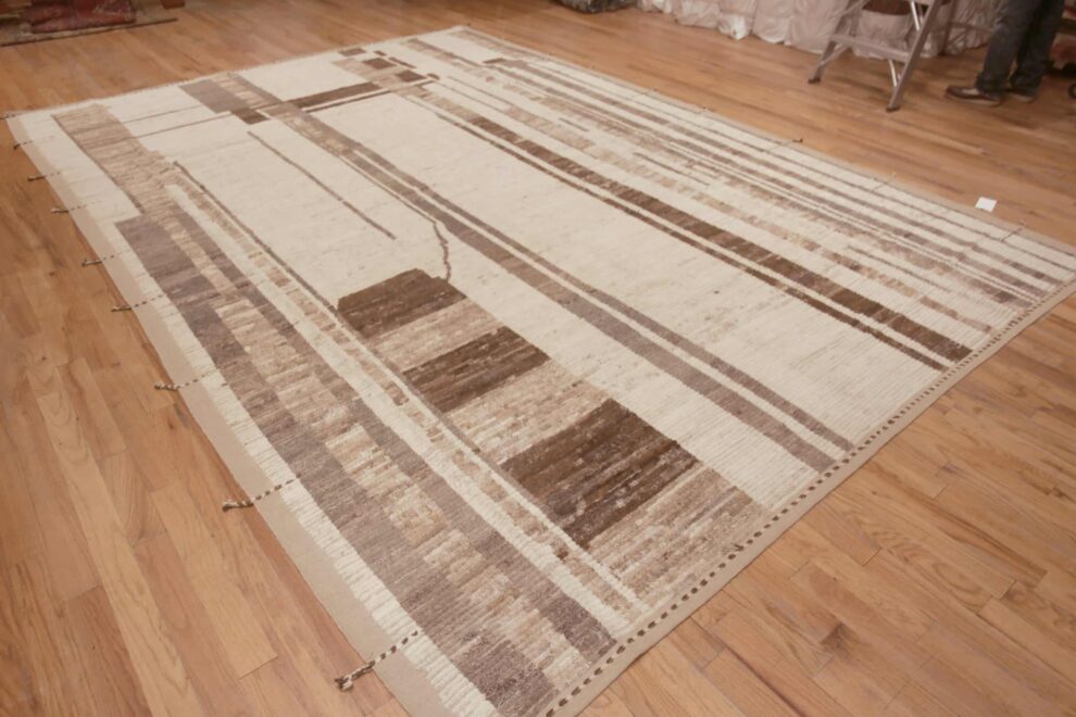 Contemporary Warm Modern Neutral Tribal Large Area Rug 11680