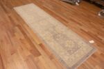 Whole View of Warm Grey Neutral Tribal Turkish Oushak Design Modern Hallway Runner Rug 11197 by Nazmiyal Antique Rugs