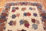 Wide View of Vintage Ivory Background Persian Khorassan Area Rug 72503 by Nazmiyal Antique Rugs