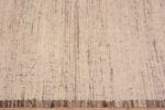 Border of Abstract Solid Ivory Cream Background Modern Minimalist Hallway Runner Rug 11145 by Nazmiyal Antique rugs