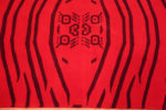 Border of Artistic Red And Black Color Modern Tiger Design Hallway Runner Rug 61125 by Nazmiyal Antique Rugs