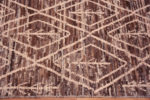 Border of Bold Rich Brown Background Ivory Color Tribal Design Modern Hallway Runner Abrash Rug 11161 by Nazmiyal Antique rugs