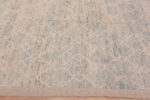 Border of Decorative Washed Out Light Blue Background Creamy White Geometric Pattern Modern Area Rug 11670 by Nazmiyal Antique Rugs