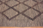 Border of Soft Neutral Abrash Background Color Brown Tribal Geometric Diamond Pattern Square Shape Modern Room Size Area Rug 11396 by Nazmiyal Antique Rugs