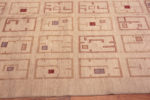 Border of Ivory Cream Color Background Large Size Modern Rustic Tribal Geometric Grid Pattern Area Rug 11678 by Nazmiyal Antique Rugs