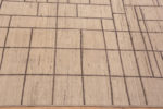 Border of Ivory Cream Background With A Brown Color Simplistic Geometric Design Modern Hallway Runner Rug 11164 by Nazmiyal Antique rugs