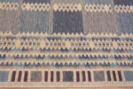 Border of Light Blue Color Geometric Grid Pattern Modern Flatweave Swedish Design Kilim Rug 72685 by Nazmiyal Antique Rugs