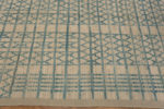 Border of Light Blue And Creamy White Color Tribal Geometric Modern Room Size Area Rug 11465 by Nazmiyal Antique Rugs