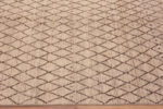 Border of Ivory Background Brown Diamond Pattern Grid Design Modern Room Size Area Rug 11423 by Nazmiyal Antique Rugs
