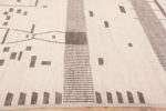 Border of Oversized Ivory Cream Background Minimalist Brown Tribal Geometric Design Modern Area Rug 11861 by Nazmiyal Antique Rugs