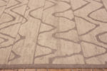 Border of Oversized Light Ivory Cream Background With Neutral Light Grey Color Tribal Design Modern Area Rug 11858 by Nazmiyal Antique Rugs