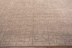 Border of Oversized Light Ivory Cream Color Background and Soft Neutral Grey Tribal Geometric Pattern Modern Area Rug 11859 by Nazmiyal Antique Rugs