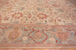 Border of Oversized Luxurious Ivory Background Happy Jewel Tone Color Large Scale Design Antique Persian Sultanabad Rug 72520 by Nazmiyal Antique Rugs