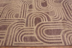 Border of Oversized Neutral Purple Grey Color Art Deco Hollywood Regency Style Modern Area Rug 11863 by Nazmiyal Antique Rugs