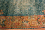 Border of Rare Small Square Shape Luxurious Antique Turkish Angora Oushak Rug 72690 by Nazmiyal Antique Rugs