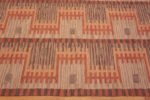 Border of Rustic Geometric Pattern Modern Swedish Design Flatwoven Kilim Room Size Rug 72686 by Nazmiyal Antique Rugs