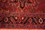 Border of Small Red And Blue Geometric Medallion Design Antique Persian Heriz Area Rug 72564 by Nazmiyal Antique Rugs