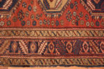 Border of Small Rustic Geometric Tribal Antique Persian Heriz Rug 72562 by Nazmiyal Antique Rugs