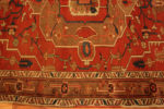 Border of Small Tribal Geometric Antique Rustic Persian Medallion Heriz Serapi Area Rug 72550 by Nazmiyal Antique Rugs