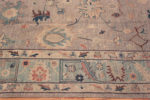 Border of Soft Neutral Room Size Modern Turkish Oushak Design Area Rug 11390 by Nazmiyal Antique Rugs