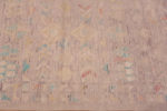Border of Tribal Geometric Soft Neutral Pastel Color Modern Hallway Runner Rug 11051 by Nazmiyal Antique Rugs