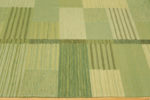 Bottom of Large Size Geometric Pattern Light Green Color Modern Swedish Design Flatweave Kilim Rug 72688 by Nazmiyal Antique Rugs