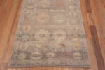 Bottom of Tribal Geometric Grey Background Rustic Pattern Modern Hallway Runner Abrash Rug 11057 by Nazmiyal Antique Rugs
