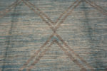 Close Up of Artistic Light Blue Abrash Background Brown Geometric Diamond Pattern Modern Area Rug #11503 Close Up of Artistic Light Blue Abrash Background Brown Geometric Diamond Pattern Modern Area Rug #11503 by Nazmiyal Antique Rugs