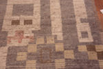 Close Up of Artistic Tribal Geometric Neutral Color Modern Hallway Runner Rug 11088 by Nazmiyal Antique rugs