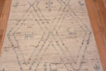 Close Up of Light Color Geometric Design Primitive Animal Motif Modern Hallway Runner Rug 11150 by Nazmiyal Antique rugs