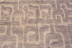 Close Up of Neutral Color Tribal Geometric Design Long and Narrow Gallery Size Modern Area Rug 11001 by Nazmiyal Antique Rugs