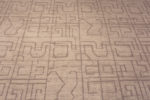 Close Up of Oversized Light Ivory Cream Color Background and Soft Neutral Grey Tribal Geometric Pattern Modern Area Rug 11859 by Nazmiyal Antique Rugs