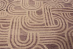 Close Up of Oversized Neutral Purple Grey Color Art Deco Hollywood Regency Style Modern Area Rug 11863 by Nazmiyal Antique Rugs