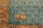 Close Up of Rare Small Square Shape Luxurious Antique Turkish Angora Oushak Rug 72690 by Nazmiyal Antique Rugs
