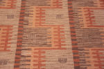 Close Up of Rustic Geometric Pattern Modern Swedish Design Flatwoven Kilim Room Size Rug 72686 by Nazmiyal Antique Rugs