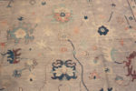 Close Up of Soft Neutral Room Size Modern Turkish Oushak Design Area Rug 11390 by Nazmiyal Antique Rugs