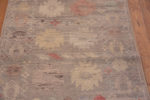 Close Up of Tribal Geometric Grey Background Rustic Pattern Modern Hallway Runner Abrash Rug 11057 by Nazmiyal Antique Rugs