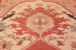 Close Up of Tribal Large Geometric Anchor Medallion Antique Persian Heriz Serapi Area Rug 72549 by Nazmiyal Antique Rugs