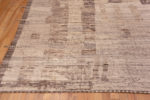 Corner of Abstract Tribal Geometric Design Modern Earthy Neutral Color Area Rug 11674 by Nazmiyal Antique Rugs