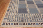 Corner of Large Geometric Modern Swedish Style Flatwoven Area Rug 72662 by Nazmiyal Antique Rugs