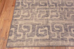 Corner of Neutral Color Tribal Geometric Design Long and Narrow Gallery Size Modern Area Rug 11001 by Nazmiyal Antique Rugs